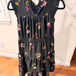 Kate Spade Black Floral Midi Dress